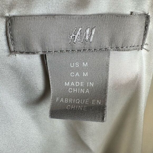 H&M long sleeve ivory and brown scenic blossom print dress size medium - Picture 5 of 7